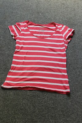 Oranges Gestreiftes T-Shirt Gr. 34 Okay
