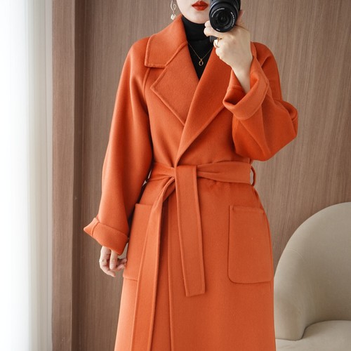 2025 Autunno Inverno Doppio Lato Cashmere Parka Donna 100% Lana Cappotti Soprabito- - Foto 24 di 33