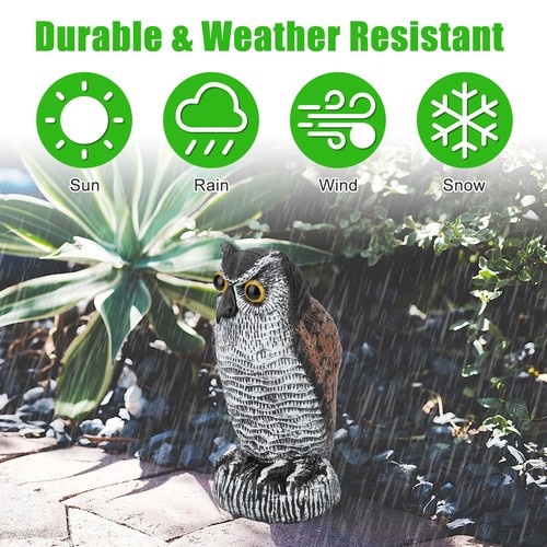 Owl Decoy Statue Protect Garden Yard Scare Birds Away Pigeon Repellent Scarecrow - Picture 6 of 9