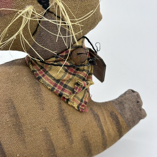 Pearson's Simply Primitives Folk Tabby Brown Cat Cloth And Button Eyes - Picture 9 of 10