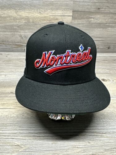 New Era Montreal Expos 59FIFTY Fitted Hat  Side Patch 7 3/8 - Afbeelding 1 van 8