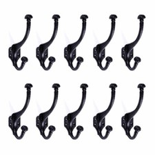 10 Hat Coat Hook Wrought Iron Black  Renovator's Supply