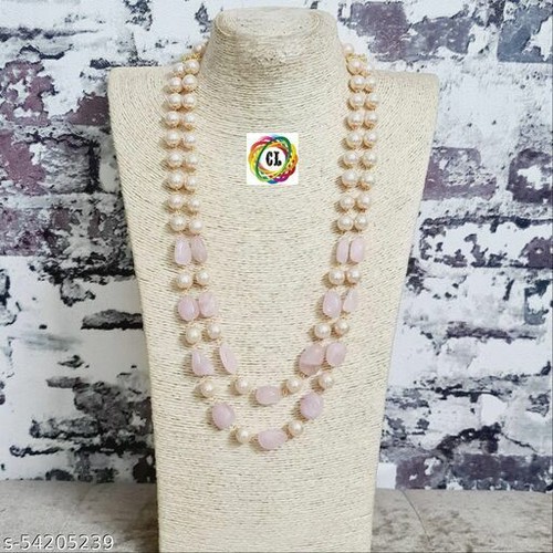 Stylish 2 Layer Pearl \u0026 Stone Necklace 