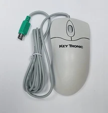 Vintage Key Tronic P801 PS2 3 Button Ball Mouse Scroll Wheel