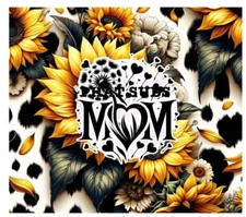 20oz Sublimation Tumbler Wrap Mom Sunflowers Ready to Press Heat Transfer