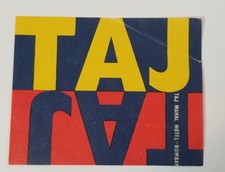 Vintage 1950s-60s Luggage Water Decal Taj Mahal Hotel India