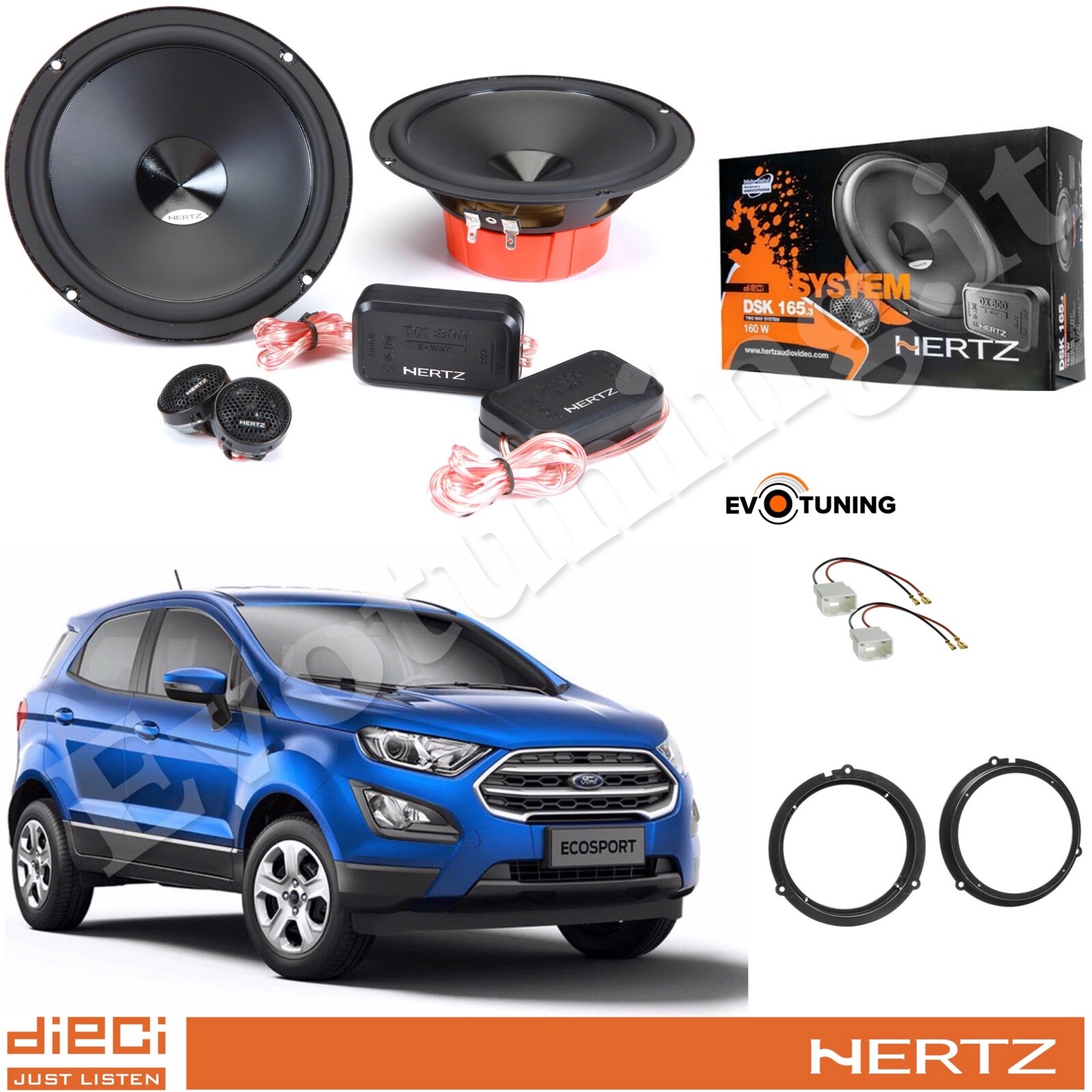 Miglioramento Audio Ford Ecosport 2013-2024 | Kit Hertz DSK 165.3 160W