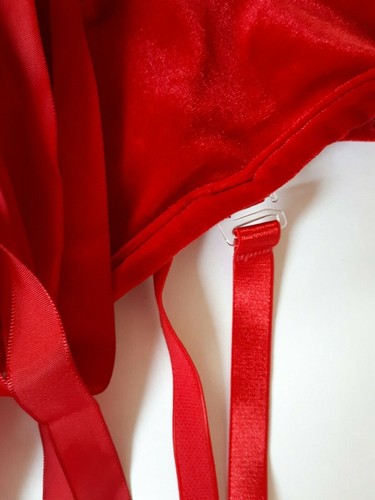 Shirley of Hollywood Red Velvet Waist Cincher Size S M Designer Lingerie Corsets - Picture 4 of 10