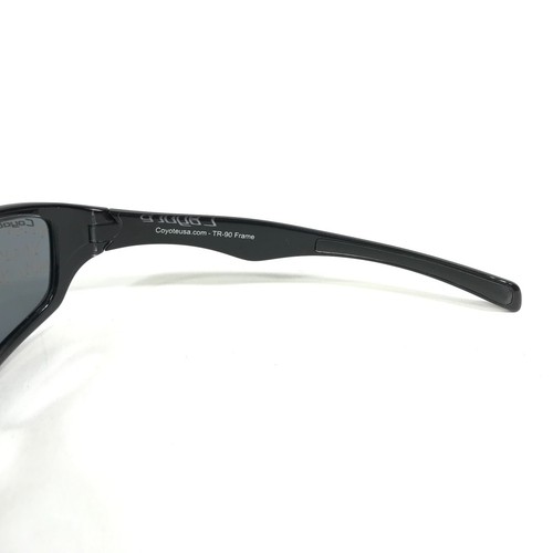 Coyote Sunglasses TR90 Venom Black Square Wrap Frames with Blue Polarized Lenses - Picture 7 of 11