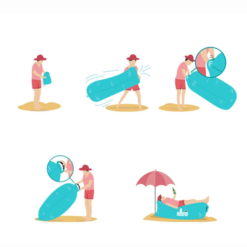 Inflatable Sofa Outdoor Air Bed Lounger Chair Sleeping Bag Mattress