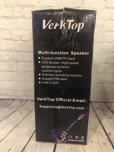 Verktop Karaoke Machine Portable Pa System Rechargeable Bluetooth New Open Box