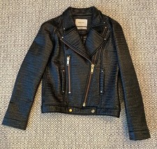 Teatum Jones Patent Wool Biker Jacket