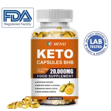 20,000MG Keto Diet Pills Advanced Weight Loss that WORKS Burn Fat Carb A1 GT BHB
