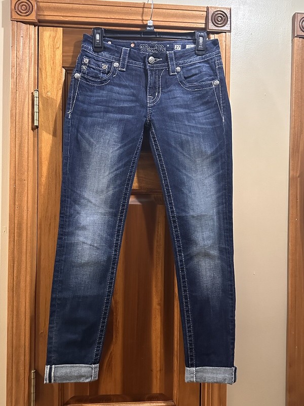 Womens Miss Me Signature Ankle Skinny Stretch Jeans. Size 27 Blue. 26" Inseam.