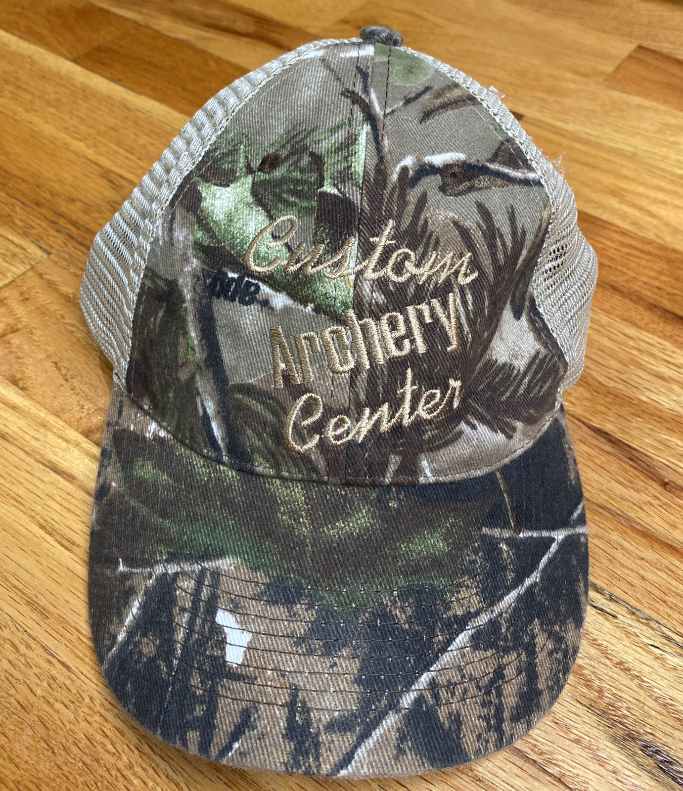 Custom Archery Center Camo Mesh Strapback Hat Cap Chi… Gem