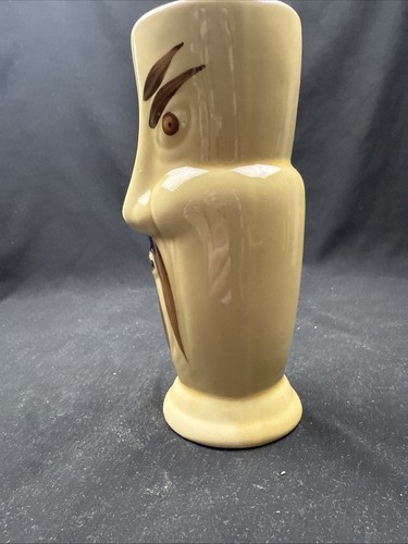 Tiki Mug Cup Vase Barware Man Cave Decor Tan Brown #DW118 Ceramic Fu Manchu - Picture 8 of 11