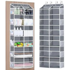 Over the Door Organizer Behind Door Storage with Clear Deep Pockets 6 Tiers