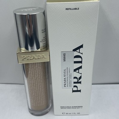 Prada Reveal MW45 Foundation Makeup Refillable NEW SPF 17 Warm Undertones