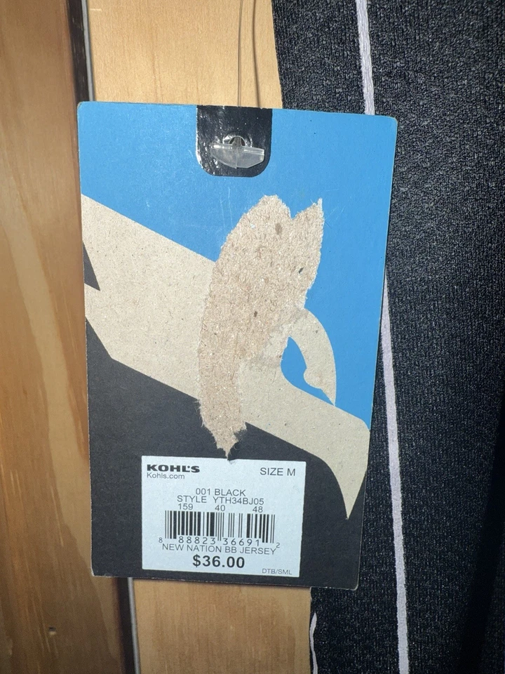 NWT Tony Hawk Baseball Jersey Medium Black And White  Black On Black - Image 3 of 4