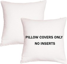 RELY Cotton Throw Pillow Covers White 18"x18" Set 18 x 18 Pack of 2 ,