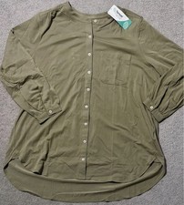 Lands End Plus Size 1X Long Sleeve Jersey A-l...