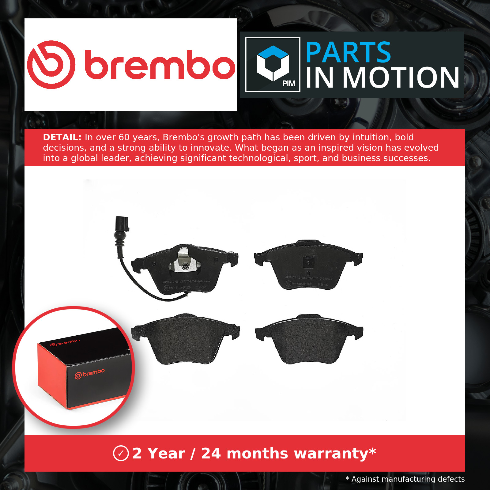 Brake Pads Set fits VW SCIROCCO Mk3 2.0 Front 09 to 17 Brembo 8J0698151A Quality
