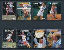 44445 St. Vincent 1987 Sports Tennis players Noah Evert Graf Becker  MNH