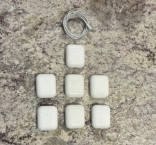 Lot of 7 Apple AirPods Charging Cases 6 2nd Gen, 1 1st Gen  Charger Tested