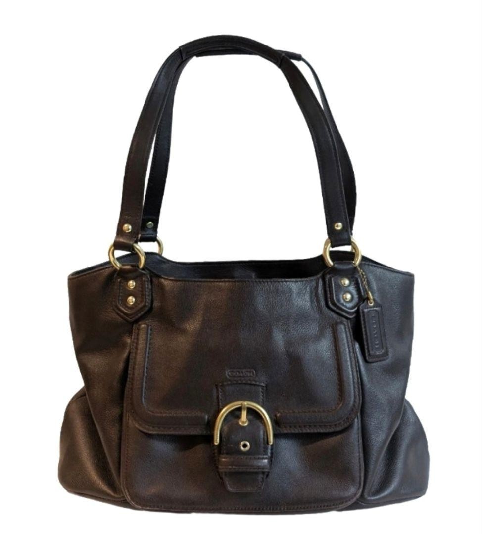 Coach Leather Tote Bag with Charm