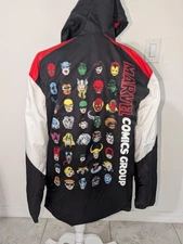 Marvel Comics Group Hooded Quarter Zip 1/4 Windbreaker Jacket Size M