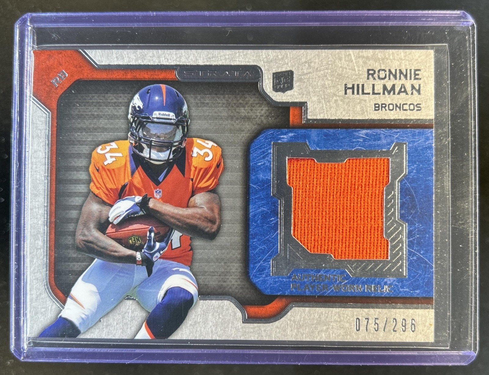 Ronnie Hillman Topps Strata Clear Cut Autograph Relic #RH Base