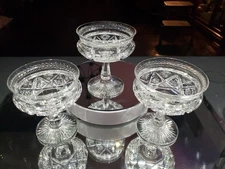 Sherbet / Compote American Brilliant period Cut Glass Crystal signed Libbey rare