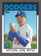 HYUN-JIN RYU 2014 Topps Archives SP #221 Base Set Shortprint Dodgers 1986 Style