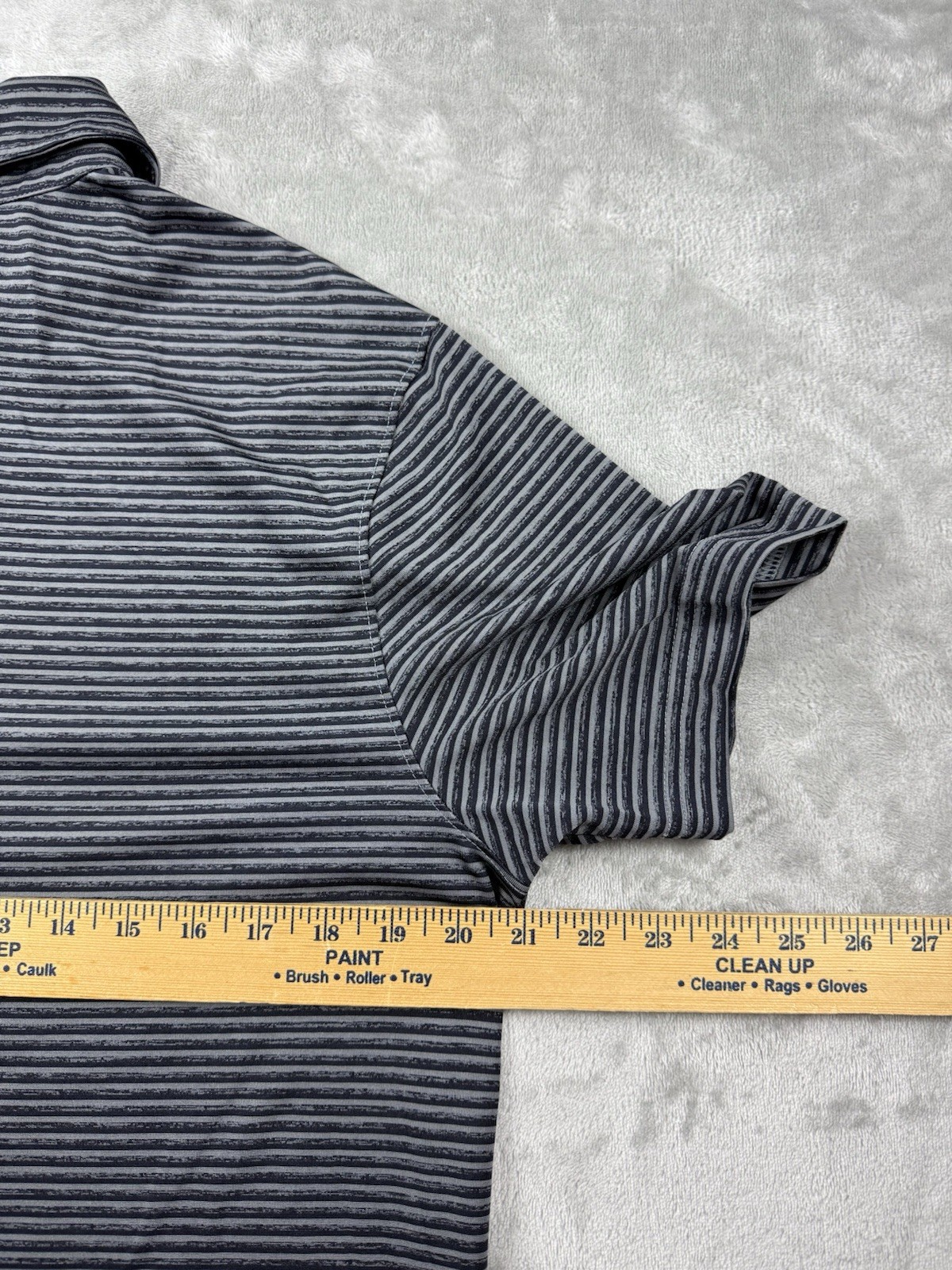 C9 Champion Duo Dry Polo Shirt Striped Black Gray Golf Activewear Men’s L