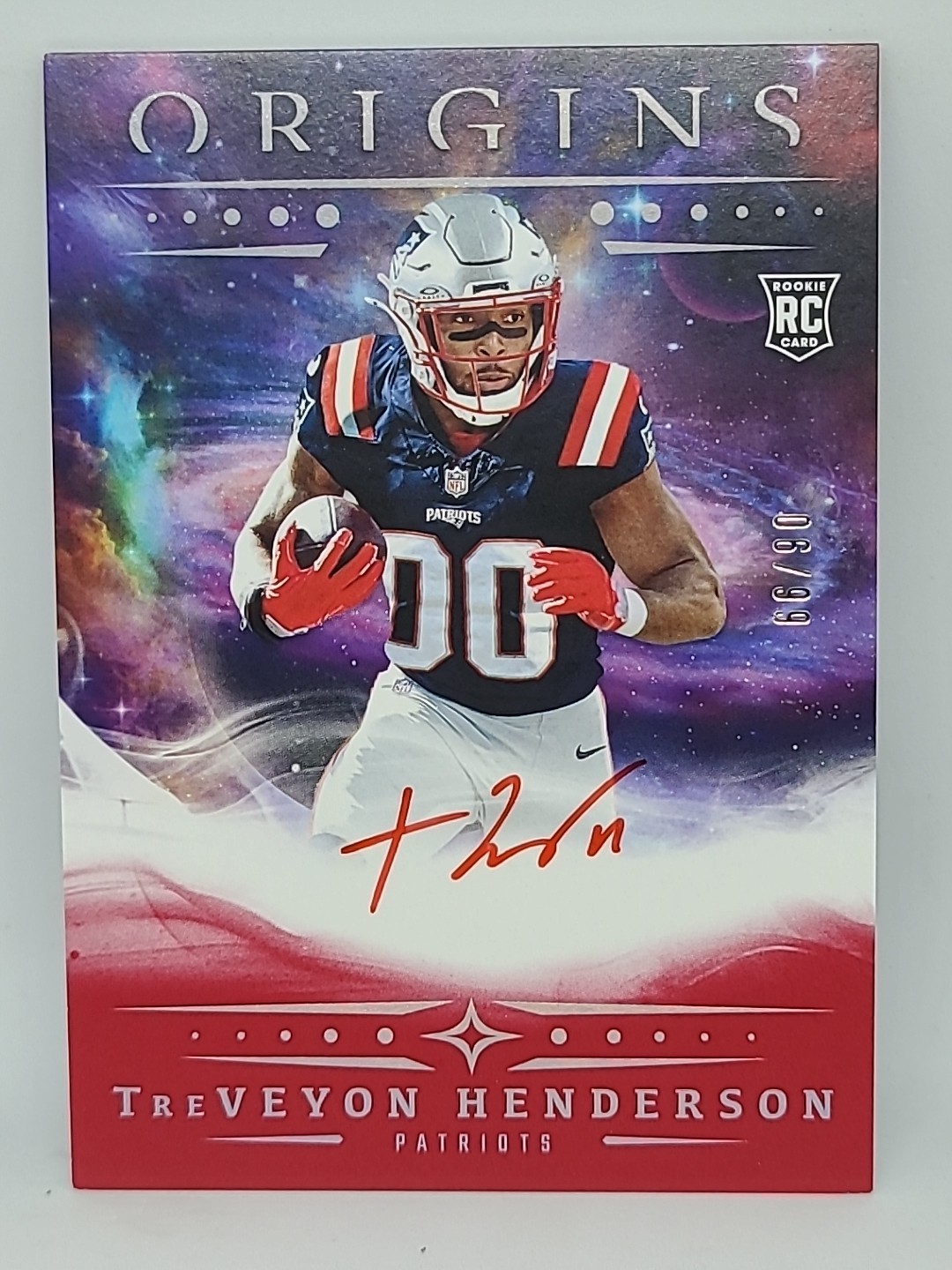 2025 Panini Origins - Rookie Autographs TreVeyon Henderson #RA-THE Red /99