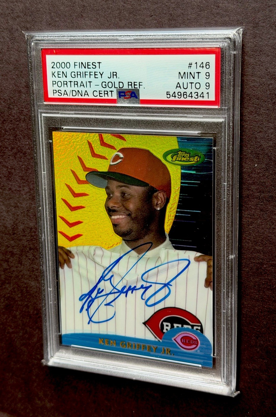 2000 Finest Ken Griffey Jr. Auto PSA/DNA  GOLD REFRACTOR - NICE !! view 6