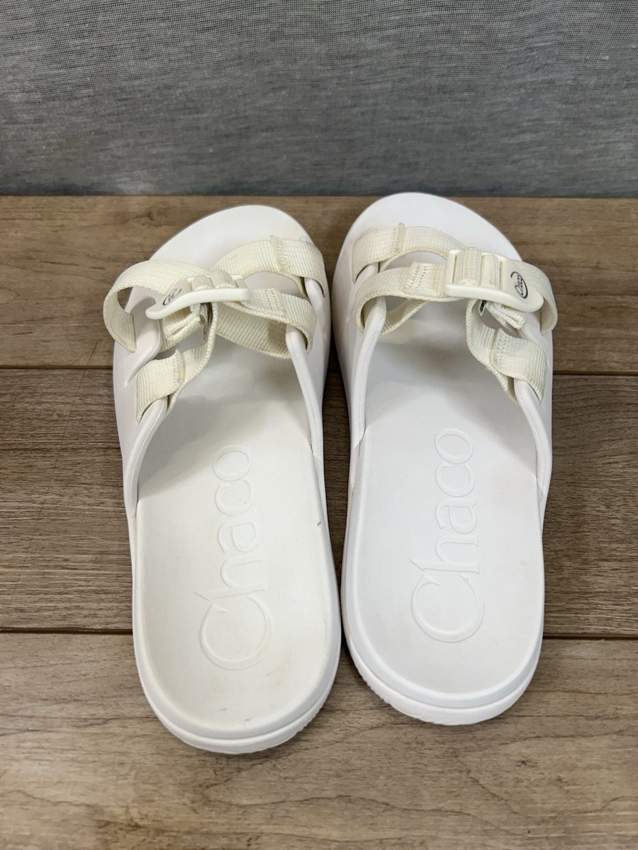 Chaco Chillos Slide Sandals Womens 7 White Adjustable Straps