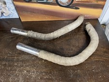 Nice Harley Ironhead Sportster Heat Wrapped Drag Pipes Exhaust Chrome Chopper XL