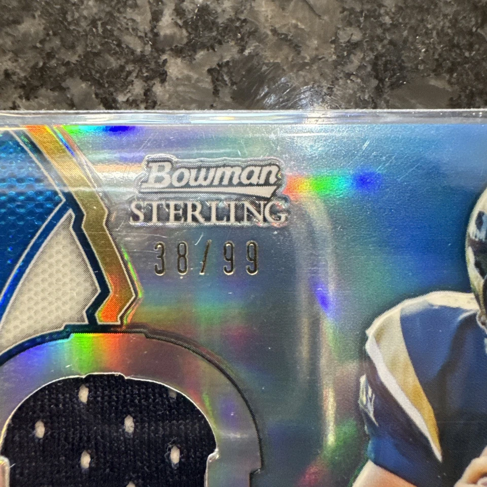 2011 Bowman Sterling Game Used Jersey Relic Blue Sam Bradford /99 Rams - Image 2 of 3