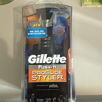Herren Geschenkset Gillette Fusion Proglide Styler 3 in 1 Besatz Rasurrand. BRANDNEU 