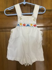 Health-Tex Vintage Romper W/Embroidered Sun,Ships  Fish Size 12 Months W/ Snaps
