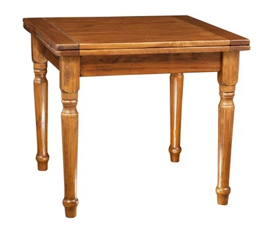 Tavolo Quadrato Allungabile Country Robusto en Noyer 90x90 180 Cuisine - Photo 1/4