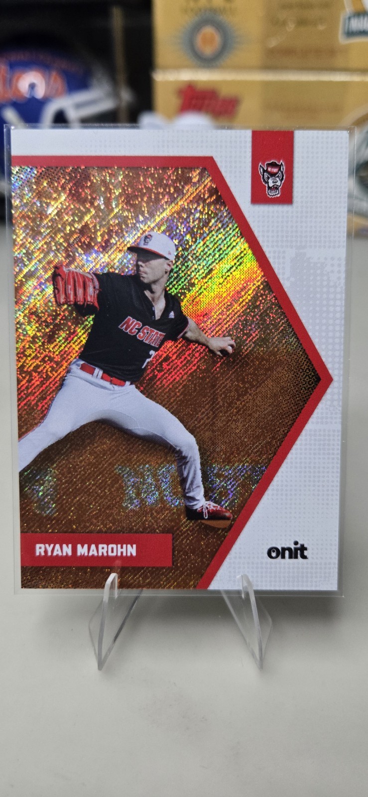 2026 ONIT NC State Wolfpack RYAN MAROHN Orange Holo Parallel Pittsburgh Pirates