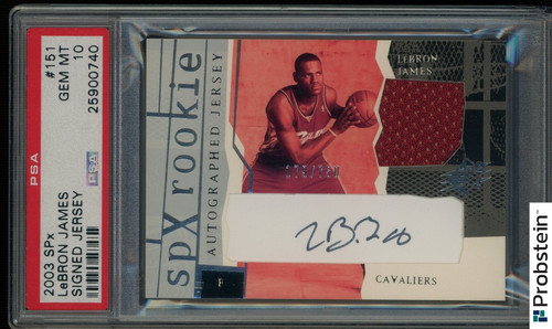 2003-04 Spx #151 LeBron James RC Rookie Jersey AUTO 179/750 PSA 10 GEM MINT