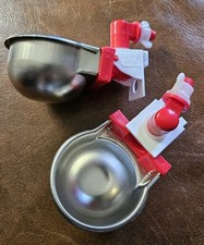 QTY 2 - RentACoop DIY Auto-Fill Metal Cup Waterer Kit - Great for Small Animals