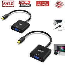 Universal Mini DP to VGA Adapter 2 Pack - Perfect for Projectors & Monitors