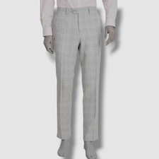 Bar III Mens Gray Slim-Fit Linen Suit Pants Size 33W 32L