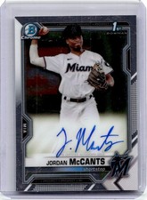2021 Bowman Draft Chrome Pick Autographs Jordan McCants RC Auto Miami Marlins