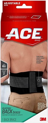 3M Ace Adjustable Back Brace Lightweight Lumbar Abdominal Support Moderate 1 Ct