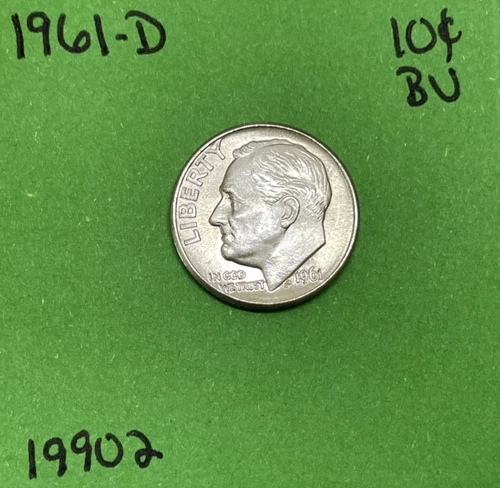 1961 D Roosevelt Dime BU Uncirculated Mint State 90% Silver 10c US Coin